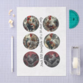 Decoupage 3" Snow Globe Moulds Roosters Red Barn Tissuepapier (Craft)