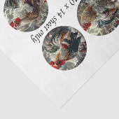Decoupage 3" Snow Globe Moulds Roosters Red Barn Tissuepapier (Detail)