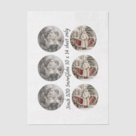 Decoupage 3" Snow Globe Moulds Vintage Santa Claus Tissuepapier