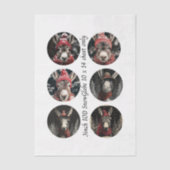 Decoupage 3" Snow Globe Moulds Whimsical Donkeys Tissuepapier (Voorkant)