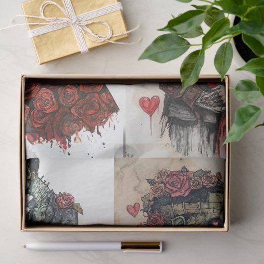 Decoupage 4 design Romantisch Frankenstein & Vrouw Tissuepapier (Geschenk)