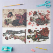Decoupage 4 design Romantisch Frankenstein & Vrouw Tissuepapier (Craft)