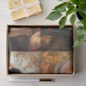 Decoupage 4  Herfst Instelling met Fluffy Cat Tissuepapier (Geschenk)