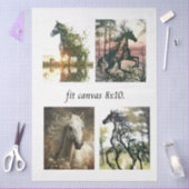 Decoupage 4 Paard Ontwerpen Passend op 8x10 Canvas Tissuepapier (Craft)