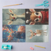 Decoupage 4 Scrapbooking Kerst Rendier Ontwerp Tissuepapier (Craft)