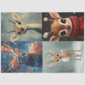 Decoupage 4 Scrapbooking Kerst Rendier Ontwerp Tissuepapier (Voorkant)