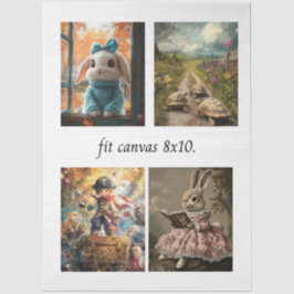 Decoupage 4 Verhaalboek Papieren voor 8 x 10 Canva Tissuepapier