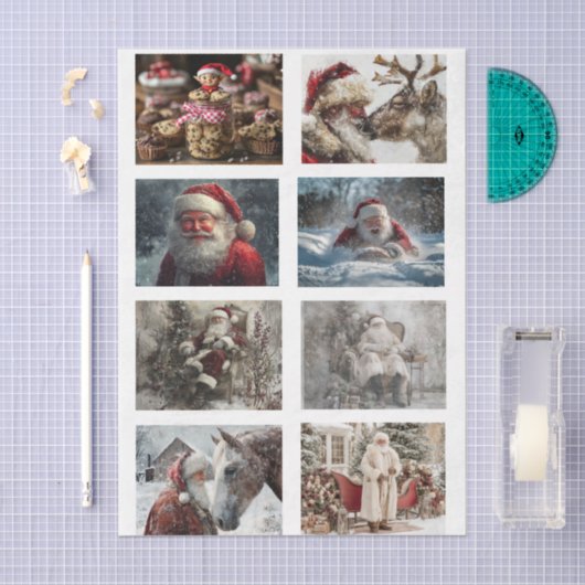 Decoupage 4x3 designs for 3" snow globe & frames tissuepapier (Craft)