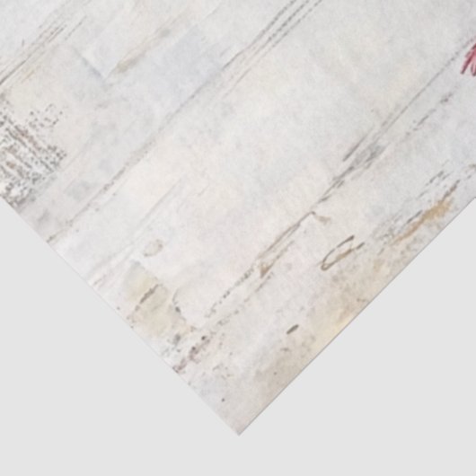 Decoupage 5 Chickens on a Fence 18x24 Canvas Tissuepapier (Detail)