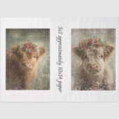 Decoupage 5x7 Highland Calves Winter Scene  Tissuepapier (Voorkant)