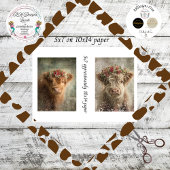 Decoupage 5x7 Highland Calves Winter Scene  Tissuepapier