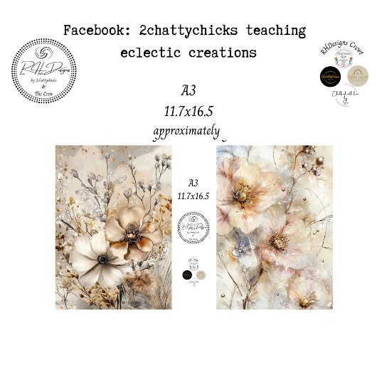 Decoupage A3 Botanicals Artwork Designs  Tissuepapier