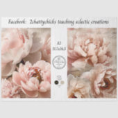 Decoupage A3 Botanische Perzik Ontwerpen Scrapbook Tissuepapier (Voorkant)