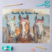 Decoupage Aanpassen 3 paarden "Buckle Up Buttercup Tissuepapier (Craft)