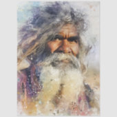 Decoupage Aboriginal Oudere Aquarel Kunst Tissuepapier (Voorkant)