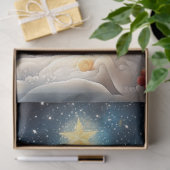 Decoupage Abstract Blauw Wit Kerstboom Tissuepapier (Geschenk)