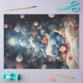 Decoupage Abstract Blauw Wit Kerstboom Tissuepapier (Craft)