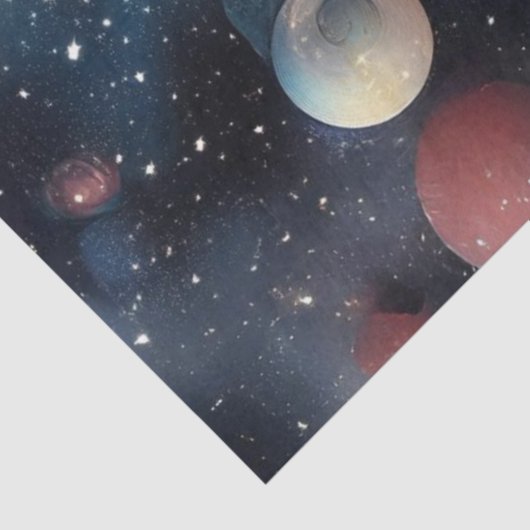 Decoupage Abstract Blauw Wit Kerstboom Tissuepapier (Detail)