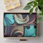 Decoupage Abstract Bloempatroon Paarse Blauw Tissuepapier (Geschenk)