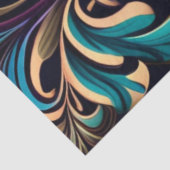 Decoupage Abstract Bloempatroon Paarse Blauw Tissuepapier (Detail)