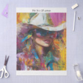 Decoupage Abstract Cowgirl 16x20 Canvas  Tissuepapier (Craft)