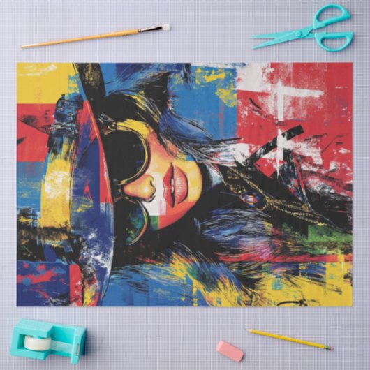 Decoupage Abstract Deco Vrouw Kunstwerk Tissuepapier (Craft)