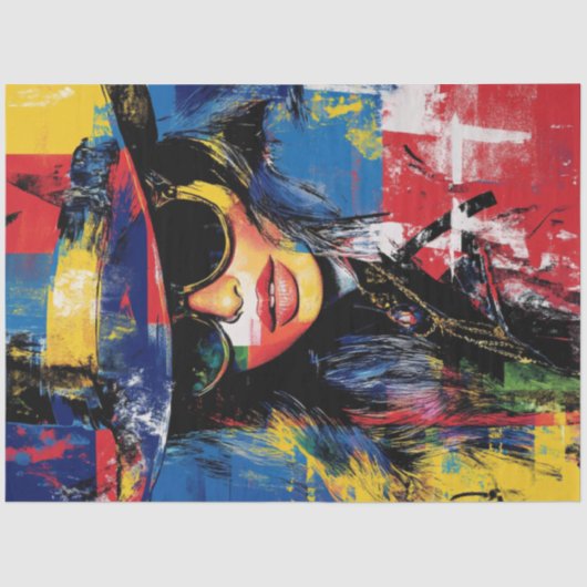 Decoupage Abstract Deco Vrouw Kunstwerk Tissuepapier (Voorkant)