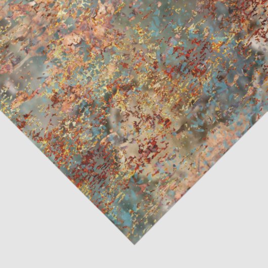 Decoupage Abstract Roest Sinaasappel Bruin Brons Tissuepapier (Detail)