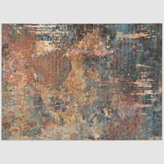 Decoupage Abstract Roest Sinaasappel Bruin Brons Tissuepapier (Voorkant)