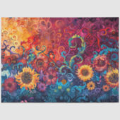 Decoupage Abstracte Bloemige Zonnebloem Mixed Medi Tissuepapier (Voorkant)