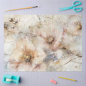 Decoupage Abstracte bloemmix van kleuren crèmes Tissuepapier (Craft)