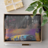 Decoupage Abstracte dame gekleed levendige tinten Tissuepapier (Geschenk)