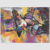 Decoupage Abstracte dame gekleed levendige tinten Tissuepapier (Voorkant)