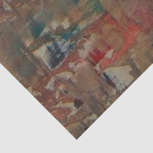 Decoupage Abstracte Faux Finish Aardetinten Tissuepapier (Detail)