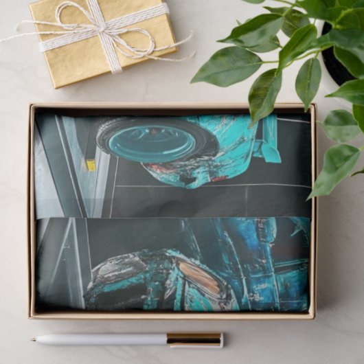 Decoupage Abstracte Gemodificeerde Turquoise Rusty Tissuepapier (Geschenk)