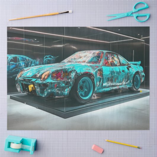 Decoupage Abstracte Gemodificeerde Turquoise Rusty Tissuepapier (Craft)