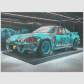 Decoupage Abstracte Gemodificeerde Turquoise Rusty Tissuepapier (Voorkant)