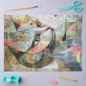 Decoupage Abstracte geometrische Cat Face Shape Tissuepapier (Craft)