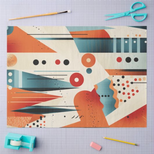 Decoupage Abstracte geometrische vormen Levendige  Tissuepapier (Craft)