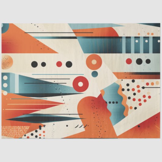 Decoupage Abstracte geometrische vormen Levendige  Tissuepapier (Voorkant)