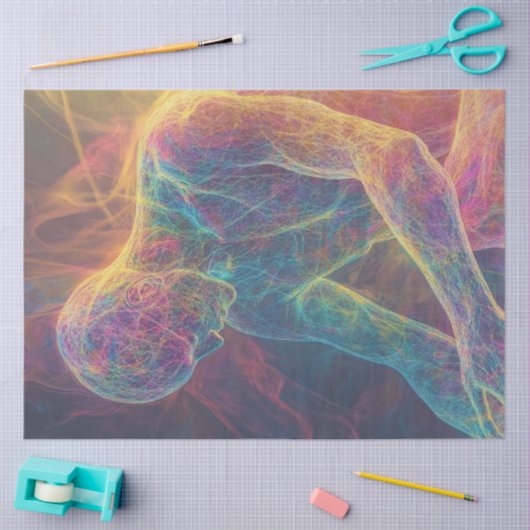 Decoupage Abstracte gloeiende licht menselijke fig Tissuepapier (Craft)