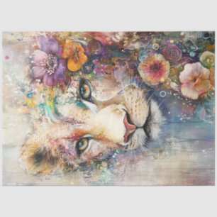 Decoupage Abstracte leeuwen gezicht artistieke ele Tissuepapier