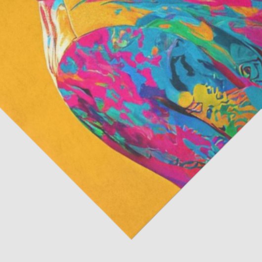 Decoupage Abstracte levendige gekleurde poedels Tissuepapier (Detail)