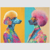 Decoupage Abstracte levendige gekleurde poedels Tissuepapier (Voorkant)