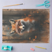 Decoupage Abstracte olieverfschilderij Vos in het Tissuepapier (Craft)