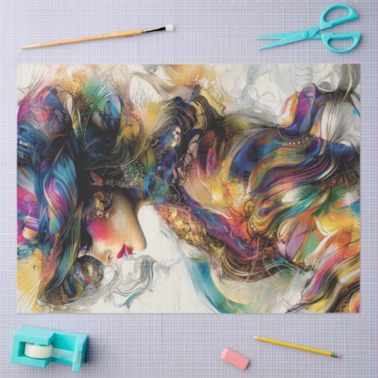 Decoupage Abstracte Patronen Vrouw Pet Tissuepapier (Craft)