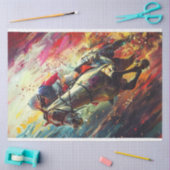 Decoupage Abstracte Portret Jockey Horse Rider Tissuepapier (Craft)