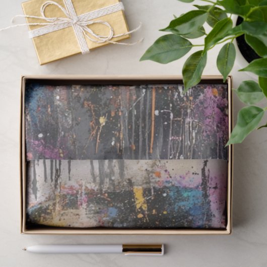 Decoupage Abstracte Schilderij Vrouw Zwart Pet Tissuepapier (Geschenk)