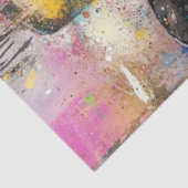 Decoupage Abstracte Schilderij Vrouw Zwart Pet Tissuepapier (Detail)