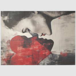 Decoupage Abstracte Valentijn Hart Paar Tissuepapier